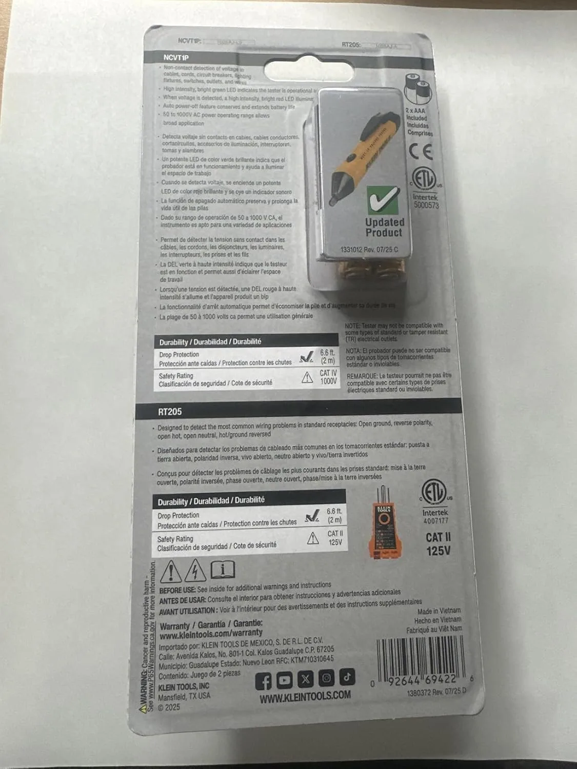 Customer photo of non-contact voltage tester being used to test an electrical outlet